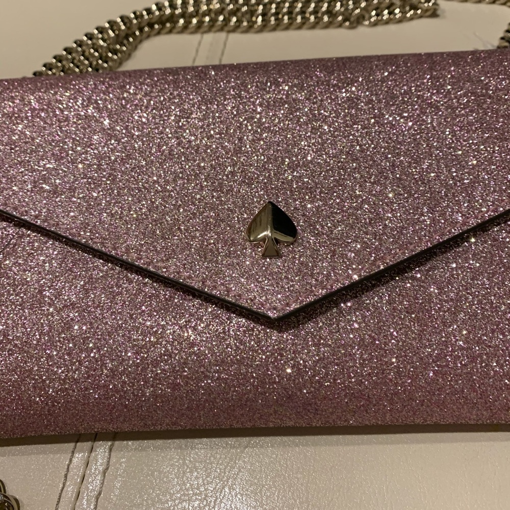 Kate Spade Burgess Rose Gold chain clutch NWT
